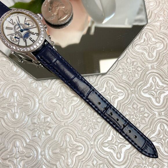 DMQ Diamonique CZ Bezel Moon Phase Multifunction Ladies Watch main image 13